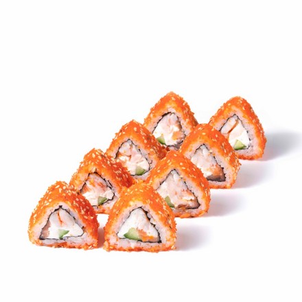 Ролл калифорния с лососем и креветкой (8шт)