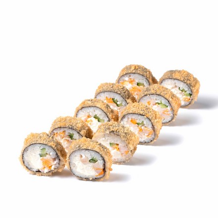 Жаренный ролл с копченой курицей (10шт)
