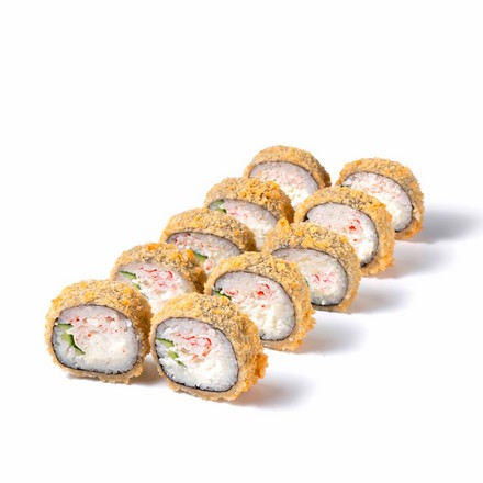 Жаренный ролл с крабом (10шт)