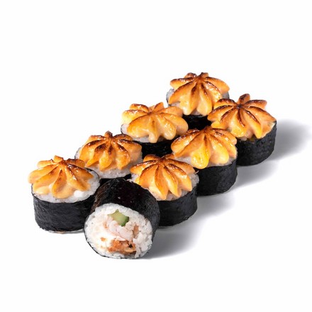 Запеченная креветка с лососем горячего копчения (премиум)