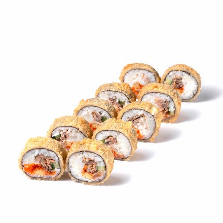 Жаренный ролл с лососем терияки
