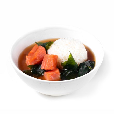 Мисо суп с лососем и рисом