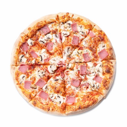 Пицца с ветчиной и грибами